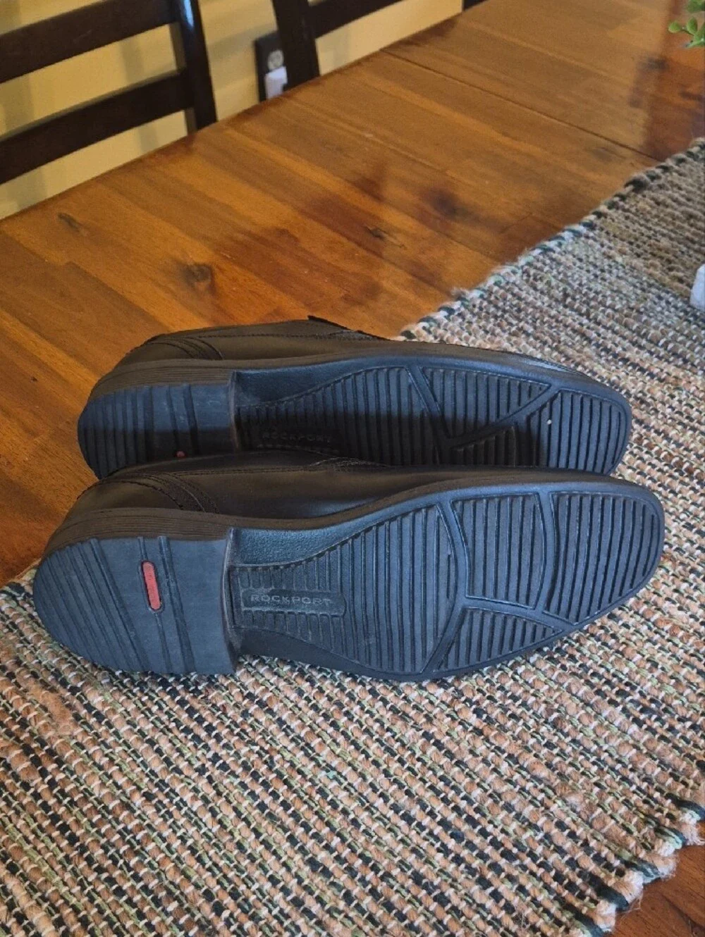 Men's Rockport Black Leather Slip-On Dress Shoes 8.5 NEW
